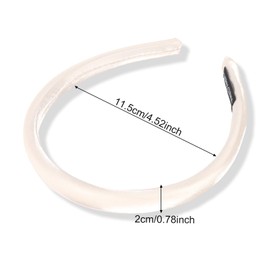 GAFATORY Satin Headbands Padded DIY Fashion Hair Bands Thin Non Slip Solid Headbands for Women Girls Trendy Holiday Costume Hair Accessories White