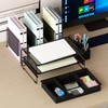 LEKETREE Desk Organizer, Office Organization with Vertical File Holder, File