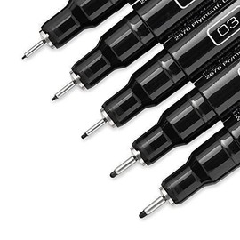 PRISMACOLOR 5-Pack Assorted Tip Markers - Black - 005, 01, 03, 05, 08 - New