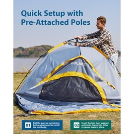 Golabs Truck Bed Tent, Waterproof PU2000mm Pop-up Pickup Tent for Easy Setup, Fits Most of Truck, 2-Person Portable with Extra Rainfly Cover for Camping & Outdoor, Includes Storage Bag, Orange