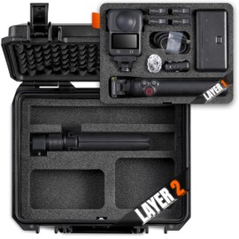 Hard Case for DJI Osmo 360 Standard/ Adventure/ Vortex/ Popular Combo, Portable Travel Waterproof Storage Bag for DJI Osmo 360 Accessories, Only Fit for Action 1.5m Extension Rod (Case and Foam Only)