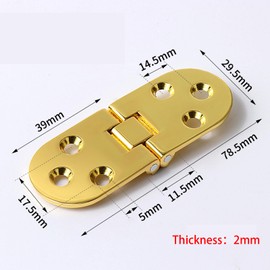 8 Pcs Folding Flip Top Hinge Round Edge 180 Degree Zinc Alloy Door Hinge Folding Table Hinges Tray Backflap Hinges for Table Cabinet Closet Door Furniture, Gold