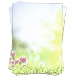 25 Sheets Letter Paper (A4) Green Summer Meadow Design Paper Elegant Design Paper Printed on Both Sides Craft Paper 90 g/m²