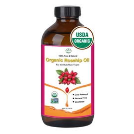 MMPANG MMPANG Rosehip Seed Oil for Face, 100% Pure Natural Organic Rosehip Oil Cold Pressed Unrefined Facial Oil for Anti-Aging, Acne Scar, Moisturizing Skin Hair Care (No Dropper, 8.45oz/250ml)