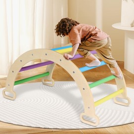 Wooden Ladder Arch for Climbing, Toddler Climbing Toys Indoor, Wooden Montessori Arch Climber Ladder Structure, Indoor Learning Toy for Kids Ideal Surprise for Boys Girls
