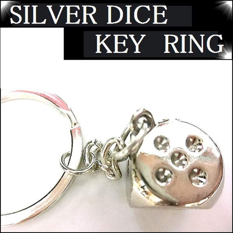 Silver Yard YZ106 Dice, Real Keychain, Gambling, Casino, Money Luck,