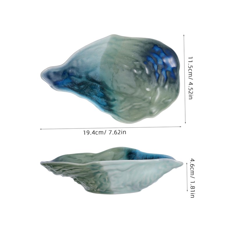 LABRIMP Decorative Salad Serving Dish Ceramic Oyster Shell Plate Fruit