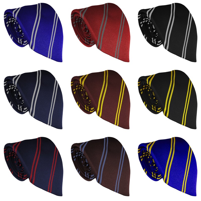 Great British Tie Club School Ties (14 Double Stripe Variations)