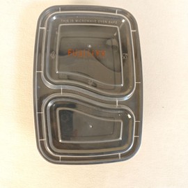 FUailiYY 60 Packs 28 oz， 2-Compartment Meal Prep Containers Disposable,take out plastic food storage, Plastic Take Out Containers, Stackable, Microwaving, And Freezing.