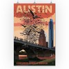 Austin, Texas - Bats and Congress Avenue Bridge (24x36 Giclee