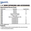 Williams 30027 1/4-Inch Drive Locking Extension Bar, 18-Inch