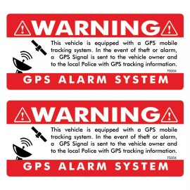 Sticker Sector INSIDE GPS 2 Pack RED STICKERS - Anti Theft Tracking Window Security Alarm Decal