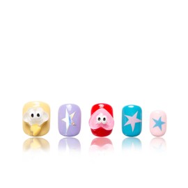LOVFUL Press on Nails Monster Club| Handmade with Full Covered Crystals | Reusable Fake Nails | Square Short 0.8 in | H314-L