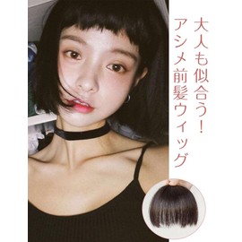 GFun Bangs Wig, Assime, Pattsun, Natural, Partial Wig, Full Hand Plant, Point Wig, Costume, Everyday, Natural Black