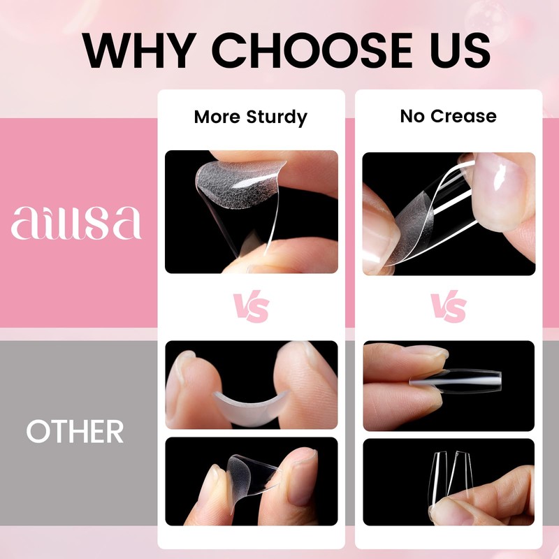 Nail Tips with Glue Kit Medium Almond Nail Tips 120pcs