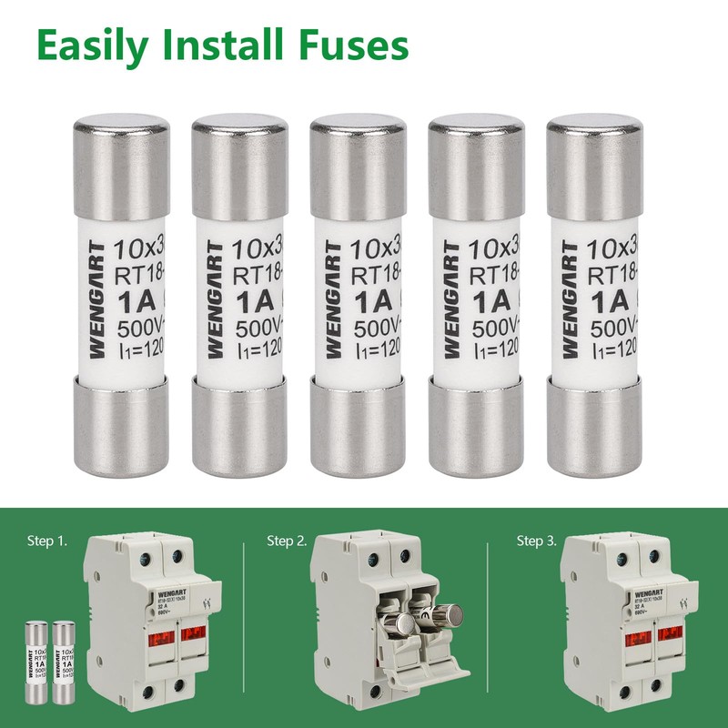 Wengart AC Cylinder Fuse Insert RT18-32 (RO15), Pack of 10,