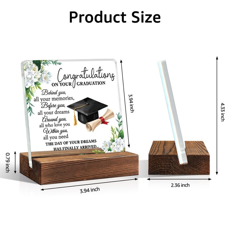 Congratulations On Your Graduation Acrylic Office Desk Decor Sign