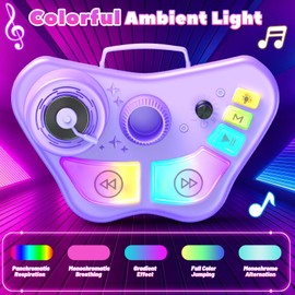 Kids Stand Rechargeable Karaoke Machine Toys with 2 Wireless Mic, Microphone Gifts for 3 4 5 6 7 8 Year Old Girls Grandkids, Bluetooth Speaker with LED Lights Birthday Gift for Age 3-8