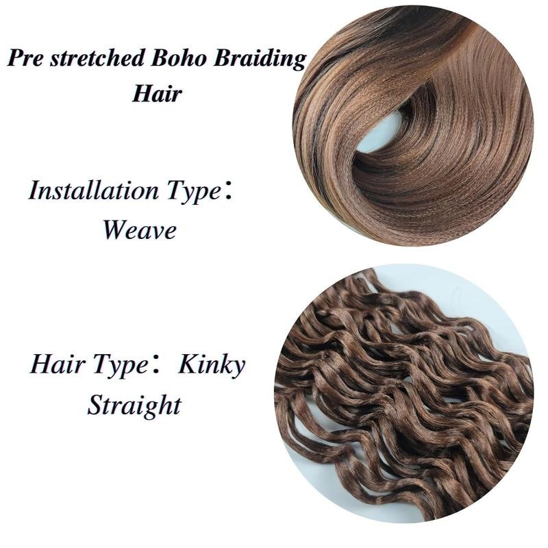 Brow Braiding Hair Pre stretched Curly Braiding Hair for Boho