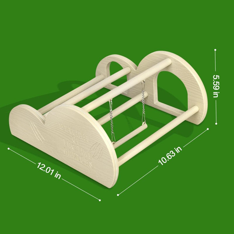 Chicken Perch with Swing & Mirror, Waterproof PVC Roosting Stand