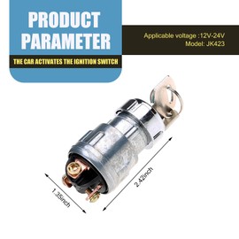 gunroil 1 PC Car Starter Ignition Switch, Ignition Switch Modification Replacement Parts, Anti-Theft Ignition Starter Replacement Device Accessories, Universal for Most Cars (Silver)