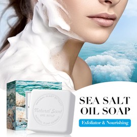 Natural Natural Sea Salt Soap, 100 g Natural Soap Sea Salt Soap Anti-Cellulite Soap Acne Soap Natural Sea Salt Body Soap Against Acne Pimples and Blemished Skin, Smooth Body Skin