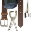 Nickel Smart Roan Mountain Brown Leather Belt - 40"