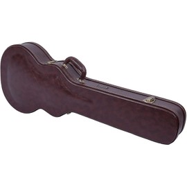 Crossrock Hardshell Arch Top Wood Case fits Les Paul Electric Guitars-Brown(CRW620LBR)