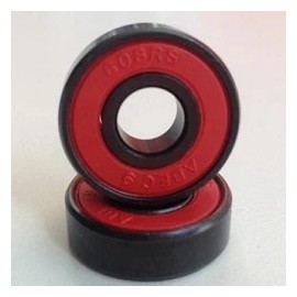 VXB Set of 8 Skateboard Black Bearings with Bronze Cage & Red Rubber Seals 8x22x7mm