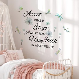 HOTIYOK Dandelion Wall Sticker Wall Sticker Dragonfly English Inspirational Wall Sticker Stylish DIY Wallpaper Wall Sticker Removable Boys Girls Bedroom Kids Room Wall Paper Art Kindergarten Nursery Room Removable Wall Sticker Decoration Stylish Wall Decor