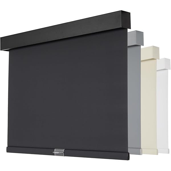 Persilux Cordless Blackout Roller Shades for Windows, Free-Stop With Valance,