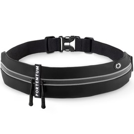 PORTENTUM Running Belt with Waterproof Adjustable Elastic Strap, Unisex Sweatproof waistpacks with Large Capacity, Perfect for Running and Outdoor Activities
