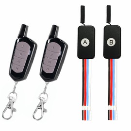 WOODGUILIN 2-Way Wireless Switch DC 12V Wireless Remote Control Switch DC 5V/12V/24V 5A Mini Remote Switch, 1 Channel Wireless Switch, for Light Strips, Electric Door Locks, Alarm Bells (Switch 2-2)