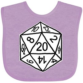 inktastic 20 Sided White Dice Baby Bib Lavender - Gus Fink Studios 2a8e0