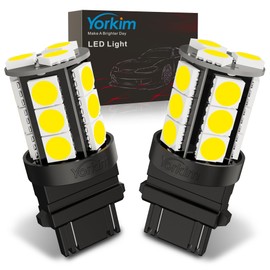 Yorkim 3157 LED Light Bulbs White Super Bright, 3056 3156 3156A 3057 4057 3157 4157 T25 LED Bulbs for Brake Lights, Backup Reverse Lights， Reverse Tail Lights - Pack of 2