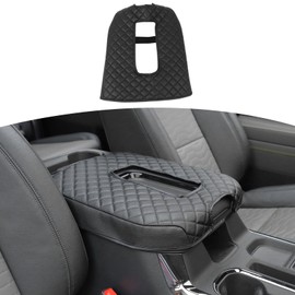 RT-TCZ for Silverado Center Console Cover Armrest Pad for Chevy Silverado Suburban Tahoe for GMC Yukon Sierra 2019 Up Black Interior Accessories