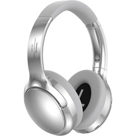 Metal Bluetooth 5.3 Headphones Over-Ear, High Res Audio Foldable Lightweight Wireless Headphones with Microphone, Comfortable Protein Ear Pads, 15H Playtime for Home Office Mobile PC and more (silver)