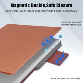E NET-CASE Case for Remarkable Paper Pro, Premium PU Leather Book Folio with Pen-Buckle, Lightweight Magnetic Case with Auto Sleep/Wake for Remarkable Paper Pro 11.8" 2024 Released (Yellow)