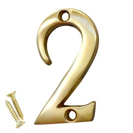 RCH Hardware NO-BR235-50 Brass Number, 2 Inch, Polished Brass