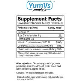 Yumv's Yum V's Calcium with Vitamin D3 Gummies, Calcium 500 mg , D3 1000IU