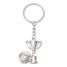TRIXES Silver Football Boot and Trophy Keyring - WORLD CUP Football Accessory - Charm Jewellery Christmas Birthday Gift Key Chain Key Ring Holder For Men and Women