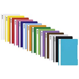 Brunnen A4 Loose-leaf Binders in Assorted Colours, Polypropylene Film with Crystal-Clear Cover Sheet, 10 Colours