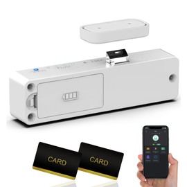 Anweller Baby Proofing Smart Cabinet Locks, Child Proof Hidden Drawer Locks, No Drill Adhesive Magnetic RFID Bluetooth Keyless Lock for Adults File Kitchen Cupboard Closet Liquor - White