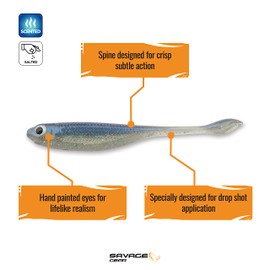 Savage Gear DS Minnow Fishing Bait, Morning Dawn, Life-Like Details, Perfect for Bass, Infused with Scent, Subtle Action with Flat-Bottom Tail Bridge