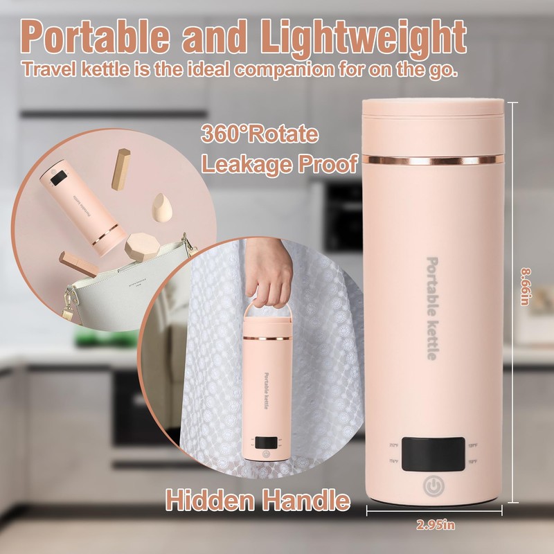 Travel Electric Kettle Portable Mini Kettle,Small Hot Water Boiler with