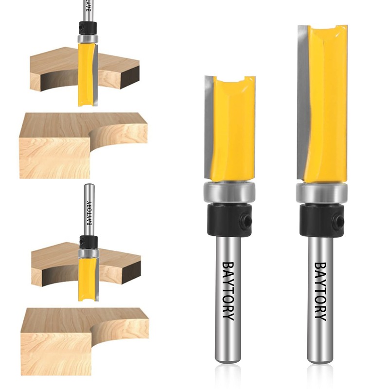 BAYTORY Professional Pattern Flush Trim Router Bit Set with 1/4