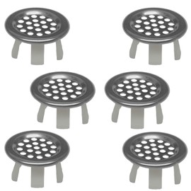 6 Pack Sink Basin Trim Overflow Cover,Bathroom Sink Overflow Trim Ring Stainless Steel Mesh Round Hole,Sink Basin Trim Ring Insert in Hole Round Caps for Home,Sink,Bathroom,Kitchen