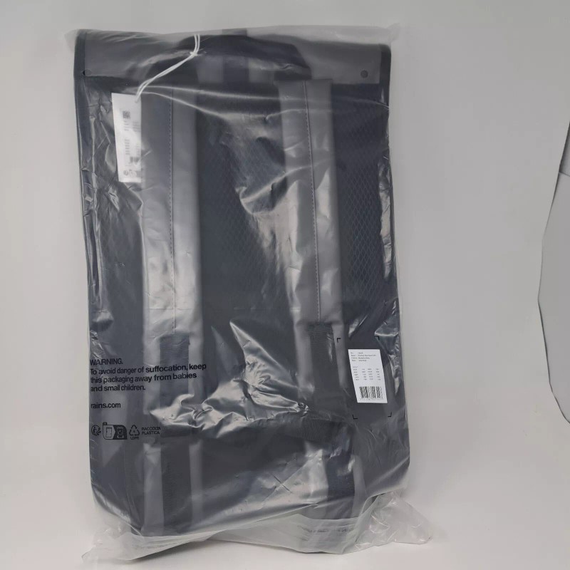 RAINS Rolltop Rucksack RFID Backpack. Waterproof. Black. Travel. MSRP $140
