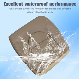 FZJDSD Tan Driver Side Bottom Replacement Leather Seat Cover Compatible with F250 F350 F450 F550 Lariat 1999 2000