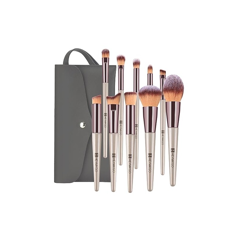 HEYMKGO- Juego de brochas de maquillaje profesional: contiene 10 brochas